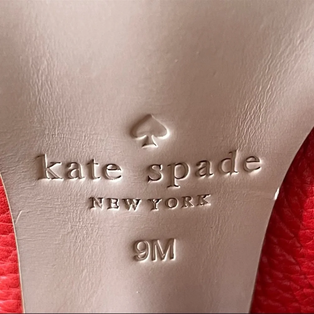 Kate Spade New York Felda Red Leather Mule Wrap Sandals Size 9m - Picture 10 of 13